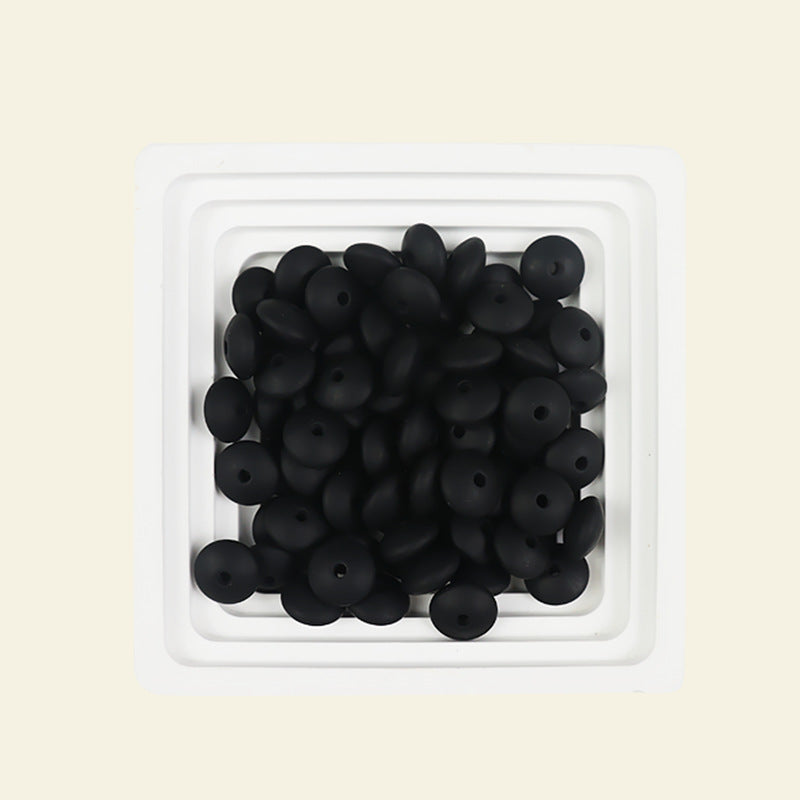 Wholesale  100pcs/pack Silicone single color 12mm abacus beads flat beads